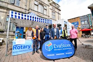 Oswestry's mayor at the charity market