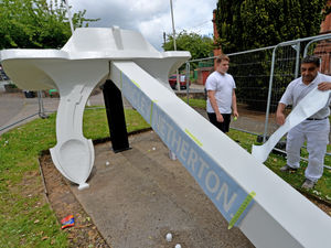 Supporting image for story: Fencing put up around Netherton Titanic monument as work continues