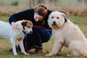 Zoe Evans with the dogs