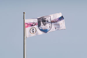 The new flag flying proudly