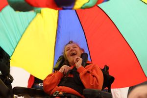 One of the children playing at one of Newlife's pilot community play schemes