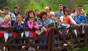 Popular – people gather for the pig washing spectacle