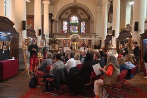 Aidan Hart delivers a talk