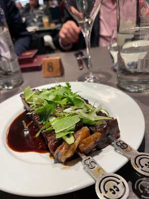 Lamb kebabs from chef Brad Carter served at Aston Villa's 150 Club