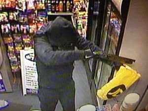 The gunman is caught on CCTV