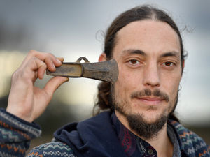 Supporting image for story: Bronze Age axe head and dagger found by detectorist in Shropshire