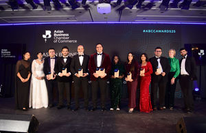 Winners on stage at the Asian Business Chamber of Commerce Awards
