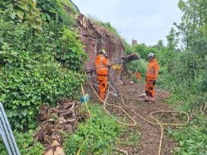 Supporting image for story: Saga of Bridgnorth Cliff Railway wall to come to a close as work to begin on final phase