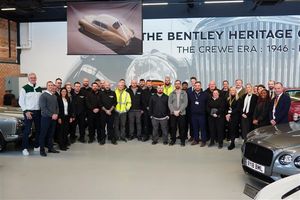 Bentley apprentices with company managers and members of the college's apprenticeship team