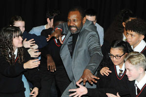 Supporting image for story: Lenny Henry urges Birmingham pupils to follow artistic dreams with video and gallery