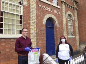 Supporting image for story: Newport Masons help food bank with £1,000 donation