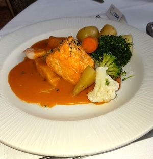 Cod, Salmon, King Prawns Thermidor Sauce & Parmesan