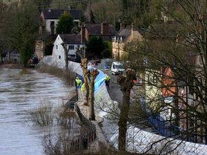 Supporting image for story: Pictures: Flood barriers stay up in Shrewsbury and Ironbridge