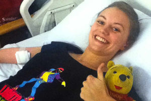 Harriet was all smiles when she had her final drip removed