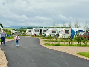 Campers are surrounded by panoramic views of the Wrekin and Welsh hills