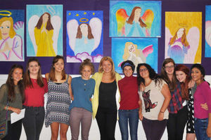 Girls at Shrewsbury High School celebrate their exam results