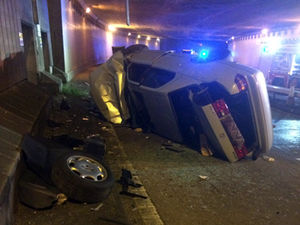 The wreckage of the car. Photo: @OFFICIALWMAS