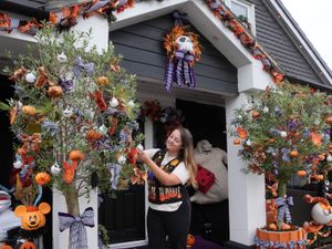 Supporting image for story: Nightmare Before Christmas and a pirate ship: Families decorate Halloween homes