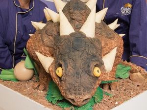 Supporting image for story: Dinosaurs in the Wild and Cadbury World celebrate the arrival of the Chocolatosaurus in Birmingham