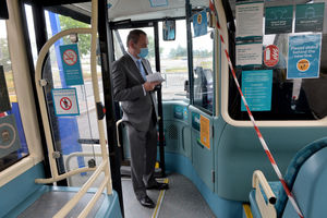 The Star's Mark Andrews boards the Shrewsbury park-and-ride service