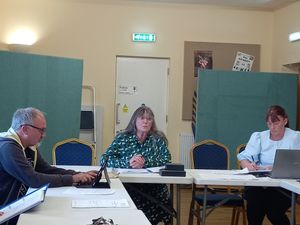 Caroline Bagnall (centre) was elected as the new Mayor of Broseley at a town council meeting. Picture: LDRS