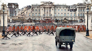 Bleak vision – a war-torn Buckingham Palace has been taken over by the Nazis in this chilling digitally created picture