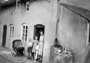 A family in "Court 3" in about 1950.