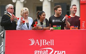 On the grandstand today was Wolverhampton's Mark Rhodes, Lord Mayor and Mayoress of Birmingham, Ken and Barbara Wood, Sports TV personality, Amber Sandhu, and the Bishop of Birmingham Michael Volland