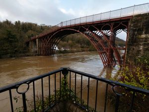Supporting image for story: 12 photos of the swollen River Severn at Ironbridge and Jackfield as levels begin to drop