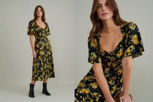 Black Floral Kimberly Midi Dress £39 (was £65) 40% off