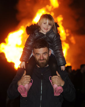 Gareth Evans, of Wolverhampton, and Poppy Evans, aged 4, at Wolverhampton Racecourse