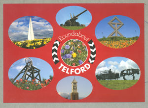 Telford's roundabouts were put in the spotlight in a postcard.