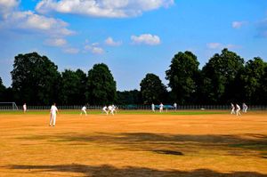 England's green and parched land. Enville cricket ground in South Staffordshire in need of some rain