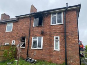 The house in Beacon Lane, Sedgley. Photo: @WestMidsFire