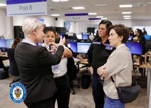 The Line of Duty star was given a guided tour of the centre. Photo: West Midlands Police