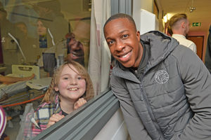 Eloise Conroy, aged nine, with Liam Gordon