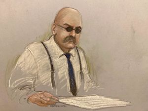 Court artist sketch of Charles Bronson