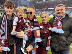 Supporting image for story: Ozzy Osbourne's grandson steals show as mascot for Aston Villa - as mum Kelly reunites with her rarely-seen brother Louis