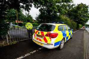 Residential street blocked off from Hereford Road