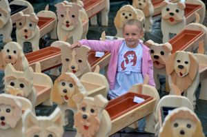 Sienna Taylor, five, at Keith's Woods stall