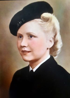Joan served in the Women's Royal Naval Service as a young woman