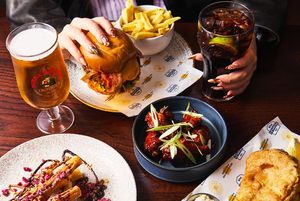 Menu options include some tempting pub classics