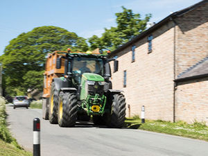 Supporting image for story: Tractors on lane near Oswestry leave residents fearing for their safety