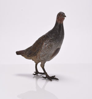 The Franz Bergmann cold painted bronze figure of a grouse which sold for £1,650.