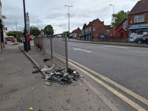 The scene in Lichfield Road, Rushall.