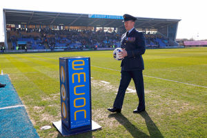 Sqn Ldr Andy Smailes from RAF Shawbury received the match ball