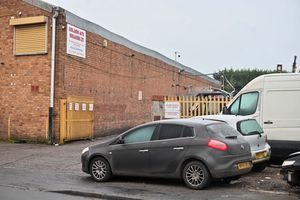 The scene of a fire yesterday, opposite the Robinson Brothers chemical plant. Phoenix Street, West Bromwich.