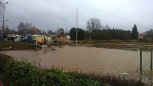 Stafford's flooded western area bypass works on Doxey Road
