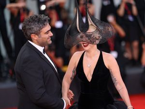 Supporting image for story: Lady Gaga and fiance Michael Polansky make red carpet debut in Venice