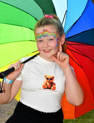 Rosie Robertson gets into the party spirit at Shrewsbury Live.